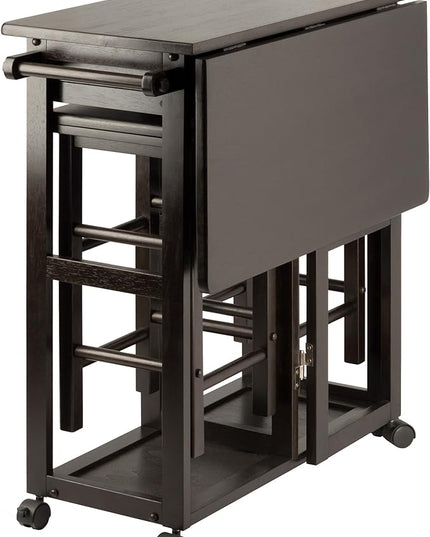Winsome Suzanne 3-PC Set Space Saver Kitchen, Coffee Finish, 29.61x29.13x32.76 - LeafyLoom