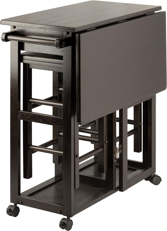 Winsome Suzanne 3-PC Set Space Saver Kitchen, Coffee Finish, 29.61x29.13x32.76 - LeafyLoom