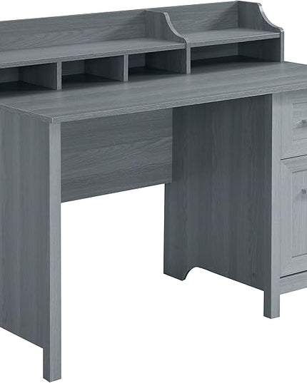 Techni Mobili Classic Office Storage Writing Desk, Grey - LeafyLoom