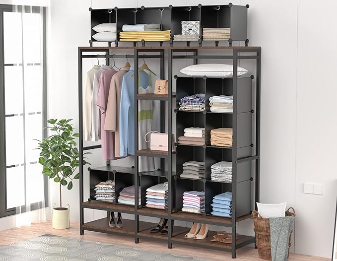 HOMIDEC Cube Storage Organizer 16-Cube Storage Shelf, Closet Organizer for Clothes, Closet Organizers and Storage,DIY Modular Bookshelf Storage Cubes for Bedroom, Living Room,Office - LeafyLoom