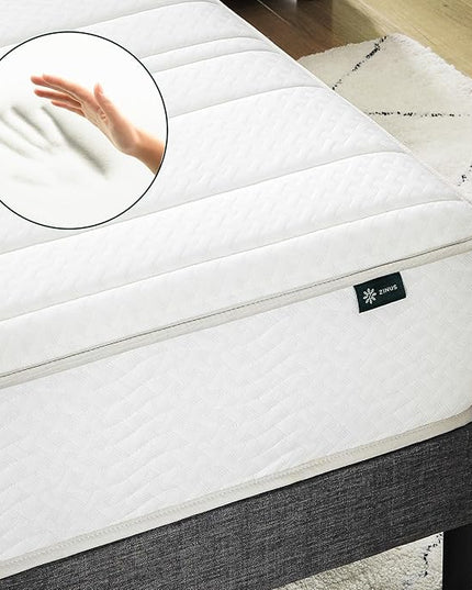 ZINUS 6 Inch Foam and Spring Hybrid Mattress [New Version], Full, Fiberglass free, Medium Firmness, Durable Support, Certified Safe Foams & Fabric, Mattress in A Box - LeafyLoom