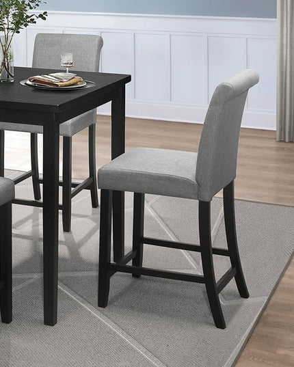 NicBex Dining Table for 4 Kitchen & Dining Room Tables Counter Height 5Pc Dining Set Table and Chairs Wooden Furniture Breakfast Kitchen Set, Space-Saving, Black - LeafyLoom