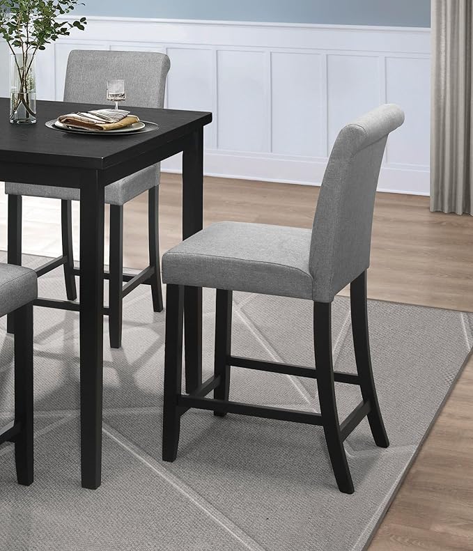 NicBex Dining Table for 4 Kitchen & Dining Room Tables Counter Height 5Pc Dining Set Table and Chairs Wooden Furniture Breakfast Kitchen Set, Space-Saving, Black - LeafyLoom