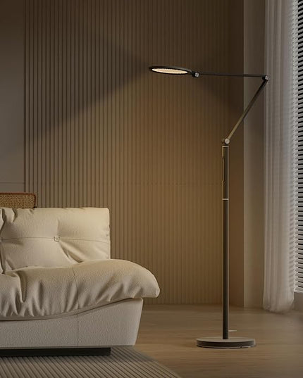 Honeywell LED Floor Lamp - F01BK Sunturalux™ Eye Caring Dimmable Standing Light with Remote,Bright Natural Daylight 5 Colors & 5 Brightness Adjustable Tall Lampara for Home Office Living Room Bedroom - LeafyLoom