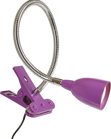 Newhouse Lighting LED Clip on Light/Clamp Lamp/Reading Book Light for Desk, Bed, Office, and Dorm Room, Purple - LeafyLoom