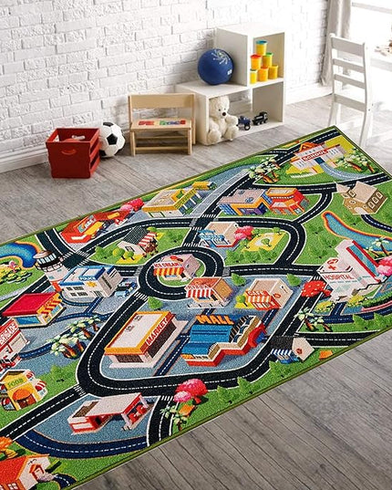 Car Mat for Kids Toy Cars 59X79 Inch Kids Rug,Car Rug Play Mat for Kids,Play Rug for Kids Playroom Bedroom,Road Traffic Kids Play Area Rug Non-Slip Backing, Kids Carpet Playmat Toddler Boys,Children - LeafyLoom