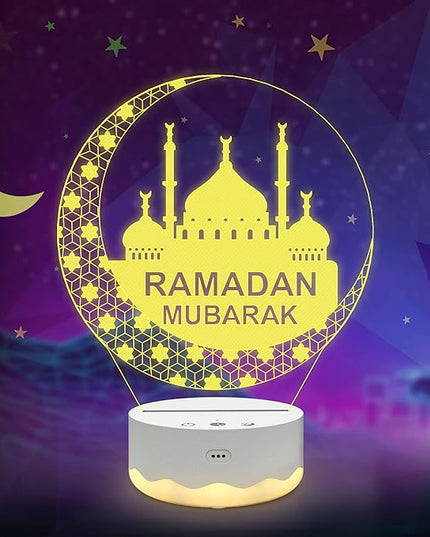 Ramadan Mubarak Decorations for Home, Islam Eid Ramadan Light LED with Remote 16 Color Flashing, Ramadan Gifts for Home Bedroom Decor Believers Family Friends Muslims - LeafyLoom