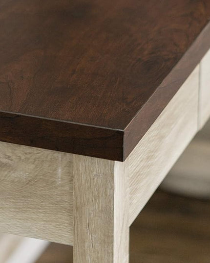 Walker Edison Rustic Farmhouse Wood Computer Writing Desk Home Office Workstation Small, 46 Inch, White Oak and Brown - LeafyLoom