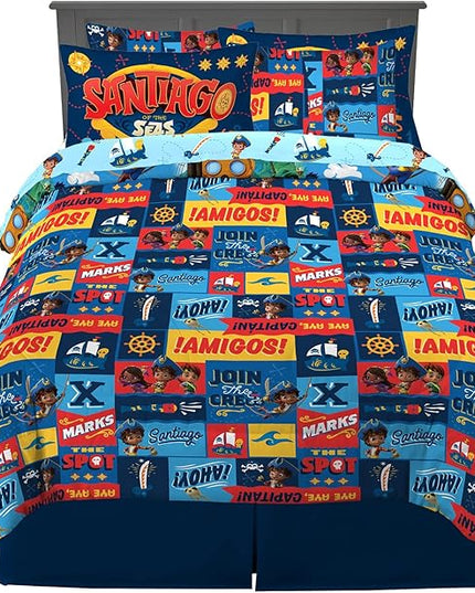 Franco Kids Bedding Super Soft Comforter and Sheet Set with Sham, 7 Piece Full Size, Santiago Of The Seas - LeafyLoom
