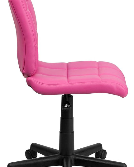 Flash Furniture Clayton Mid-Back Pink Quilted Vinyl Swivel Task Office Chair - LeafyLoom