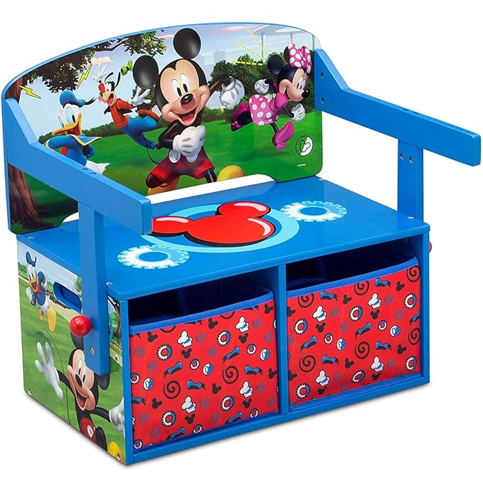 Delta Children Kids Convertible Activity Bench - Greenguard Gold Certified, Disney Mickey Mouse - LeafyLoom