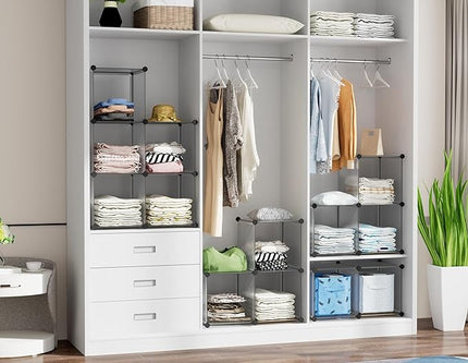 HOMIDEC 20-Cube Storage Organizer, Closet Organizer Storage Shelf Bookcase Bookshelf with Metal Hammer, Storage Cubes Organizer Cabinet for Kids, Closet, Bedroom, Bathroom - LeafyLoom