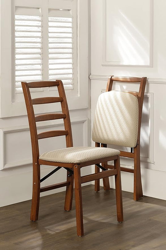 Stakmore Shaker Ladderback Folding Chair Finish, Set of 2, Fruitwood - LeafyLoom