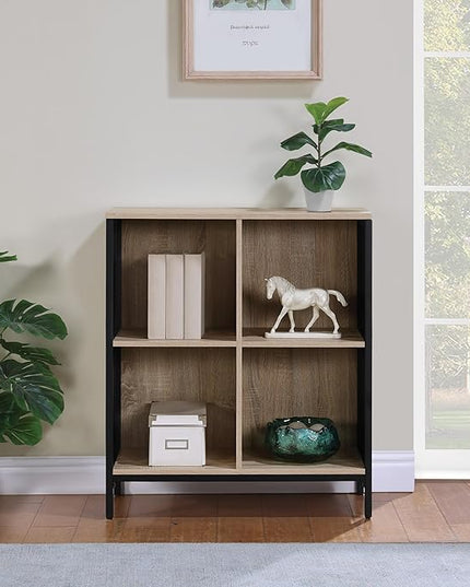 OSP Home Furnishings Ace Contemporary Modern Storage Cube Bookcase, 4 Cubes, River Oak Finish - LeafyLoom