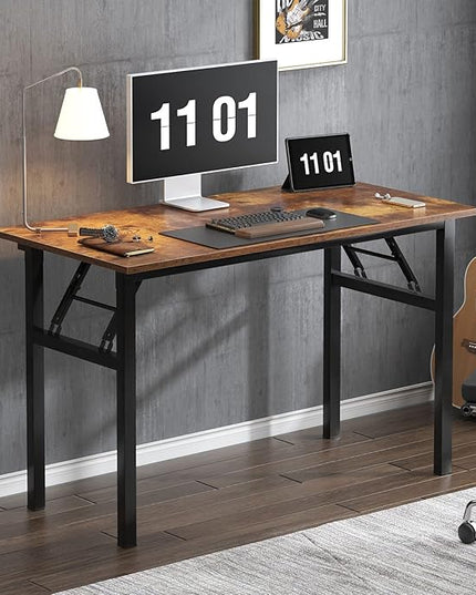 Need 47 inches Computer Desk Office Desk Folding Table with BIFMA Certification Computer Table Workstation, Rustic Brown AC5FB-120 - LeafyLoom
