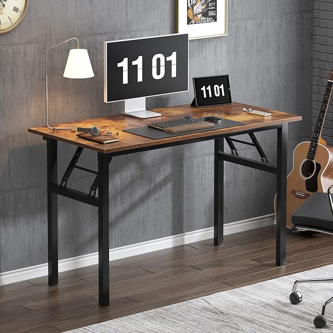 Need 47 inches Computer Desk Office Desk Folding Table with BIFMA Certification Computer Table Workstation, Rustic Brown AC5FB-120 - LeafyLoom