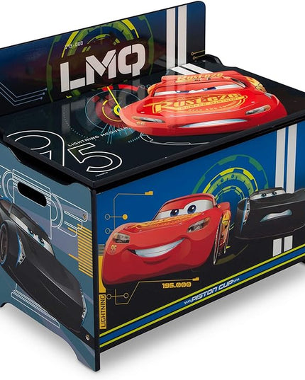 Delta Children Deluxe Toy Box, Disney/Pixar Cars - LeafyLoom