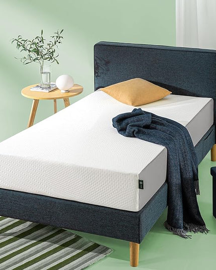 ZINUS Cooling Essential Foam Bed Mattress Conventional, Twin, White - LeafyLoom