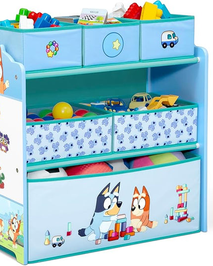Delta Children - Bluey Design & Store 6 Bin Toy Storage Organizer - Greenguard Gold Certified, Blue - LeafyLoom