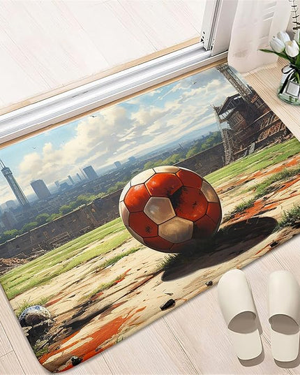 Football Rug - Football Decor for Boys Bedroom Soccer Rug for Play Area Football Printed Rug for Kids Room Basketball Rugs for Teen Boys Bedroom Playmat Area Rugs for Kids Rooms,2'×3' - LeafyLoom