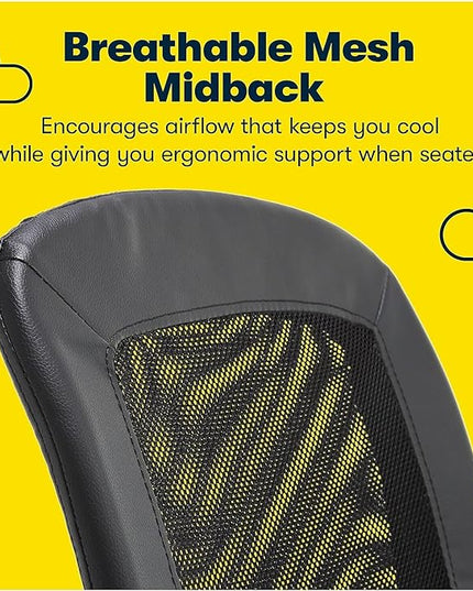 Serta Essential Armless Desk Chair Small TaskChair with Wheels, Breathable Mesh Back, SertaQuality Foam Cushion Seat for Comfort, Functional, Lightweight and Versatile, Task, Black - LeafyLoom