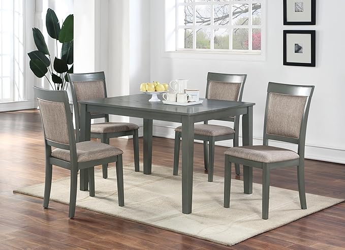 NicBex Small Kitchen Table Set for 4 Dining Room Set 5Pc Dining Room Set Dining Table with Wooden Top Cushion Seats Chairs Kitchen Breakfast Dining Room Furniture, Oak - LeafyLoom