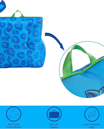Idea Nuova PJ Mask Toddler Nylon Bean Bag Chair with Piping & Top Carry Handle, NK570401, Medium - LeafyLoom