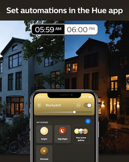 Philips Hue Inara Outdoor Smart Wall Light, Black - E26 White Filament LED Bulb - 1 Pack - Requires Hue Bridge - Control with Hue App and Voice - Weatherproof PhilipsHue