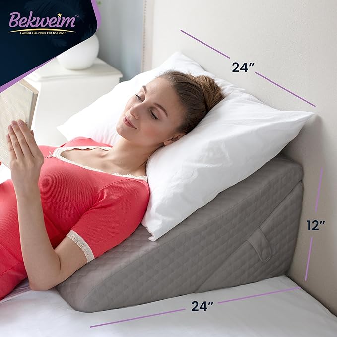 Adjustable Bed Wedge Pillow for Sleep Apnea, Gerd, Acid Reflux, Post Surgery, Heartburn - Foam Wedge Pillow for Back Pain Relief, Sleep Apnea Pillow Wedge or Bed Wedge Pillow for Sleeping for Seniors - LeafyLoom