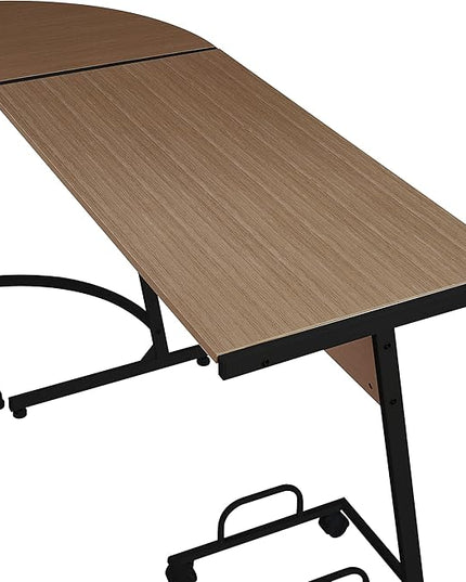 NicBex Kimberly-DW-00039-LWJ Home Office Desks, 58"x44"x30", Oak - LeafyLoom