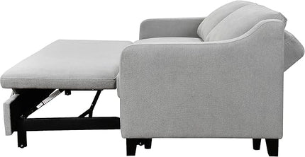 68.5" Oversized Loveseat Sofa Bed W/Pull Out Sleeper Couch and 2 Pillows,3 in 1 Reclining Backrest Queen Size Love Seat Convertible Spacious Sofabed for Home Apartment Office Living Room - LeafyLoom