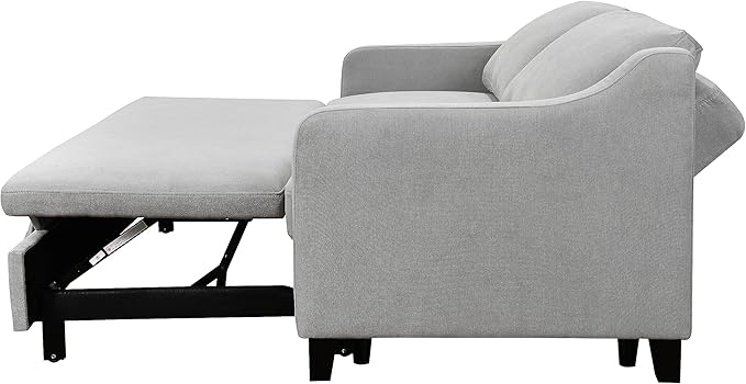 68.5" Oversized Loveseat Sofa Bed W/Pull Out Sleeper Couch and 2 Pillows,3 in 1 Reclining Backrest Queen Size Love Seat Convertible Spacious Sofabed for Home Apartment Office Living Room - LeafyLoom