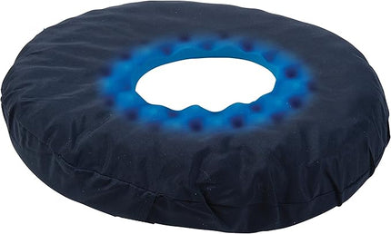 DMI 16-inch Convoluted Molded Foam Ring Donut Pillow Seat Cushion for Hemorrhoids, Back Pain, Tailbone Relief Cushion, Navy - LeafyLoom