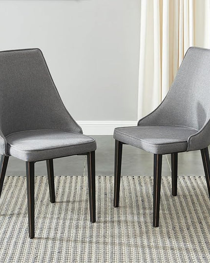 Dining Chairs Set of 2, Modern and Minimalist Leisure Backrest Textile Chairs. Leisure Upholstered Textile Dining Chair with Gold Metal Chromed Legs - LeafyLoom