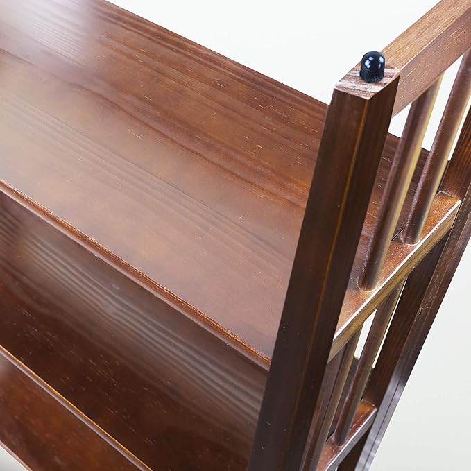 Casual Home 3-Shelf Folding Stackable Bookcase (27.5" Wide)-Walnut - LeafyLoom