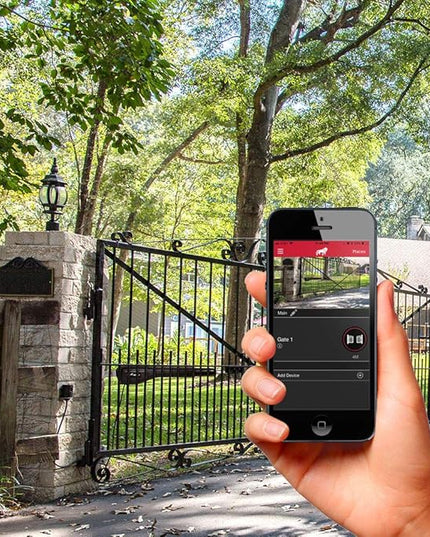 Mighty Mule MM571W-EST Heavy Duty Automatic Package Swing, Smart Bridge, Driveway Sensor, and More, Single Gate Opener, Estate, Black MightyMule