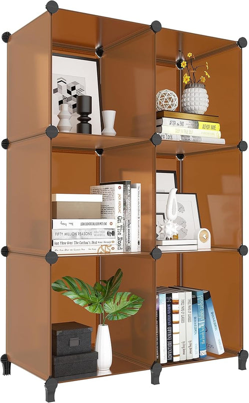 6-Cube Storage Organizer, Closet Organizer Storage Shelf Bookcase Bookshelf with Metal Hammer, Storage Cubes Organizer Cabinet for Kids, Closet, Bedroom, Bathroom, (11.8x11.8x11.8 inch) - LeafyLoom