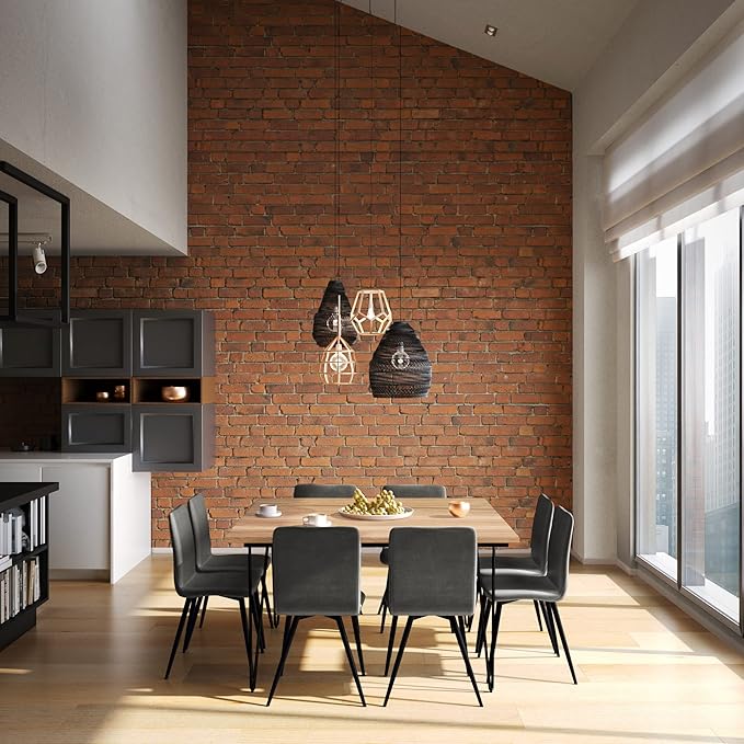 SIMPLIHOME Hunter SOLID MANGO WOOD and Metal 54 Inch Square Industrial Dining Table in Natural, For the Dining Room - LeafyLoom