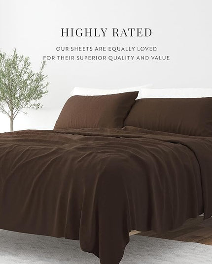 Linen Market Bed Sheets for Twin Size Bed (Chocolate) - Sleep Better Than Ever with These Soft and Cooling Twin Sheets - Deep Pocket Fits 16" Thick Beds - 3 Piece Twin Sheet Set - LeafyLoom