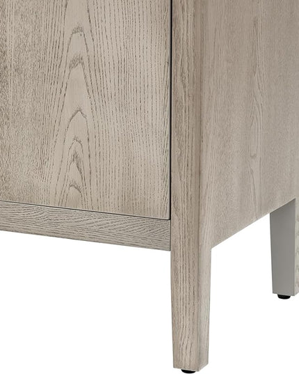 Merax Wood Sideboard Buffet Cabinet with Storage, 4 Door Farmhouse Cupboard w/Adjustable Shelves, Console Table for Kitchen, Dining/Living Room, Grey - LeafyLoom