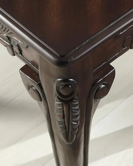 Roundhill Furniture Traditional Ornate Detailing Wood Coffee Table, Dark Cherry - LeafyLoom