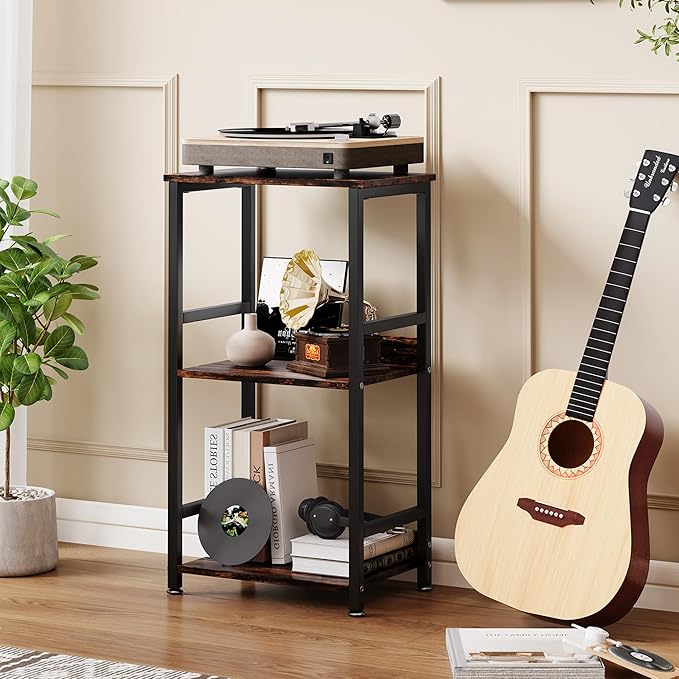 Small Bookshelf for Small Spaces, 3 Tier Small Book Shelf Organizer, Narrow Bookcase for Small Spaces, Small Bookcase for Bedroom, Living Room, Home, Office, 120 lbs Weight Capacity (Brown) - LeafyLoom