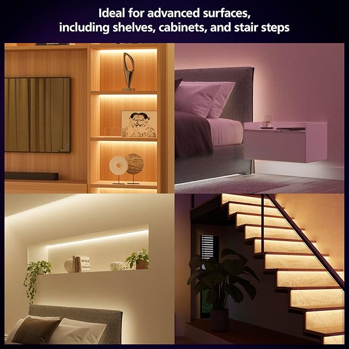Philips Hue Lightstrip Starter Kit (6ft Light Strip, Base Plug, Hue Hub), Compatible with Alexa, Google Assistant, White PhilipsHue