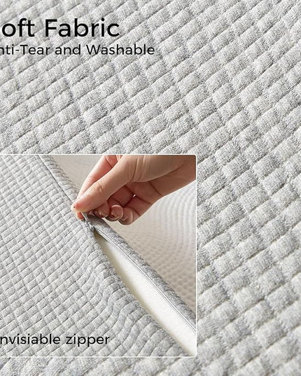 TINA'S HOME Bed Wedge Pillow for Headboard - Adjustable Mattress Gap Filler (0-8"), Headboard Pillow Bed Gap Filler Twin (39"x10"x6") - LeafyLoom