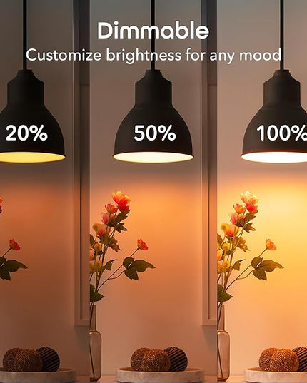 Geeni Smart Light Bulbs - Color Changing & Tunable White, Dimmable, Works with Alexa & Google Home, 2.4 GHz WiFi, A19, 800 lm, 4 Pack Geeni