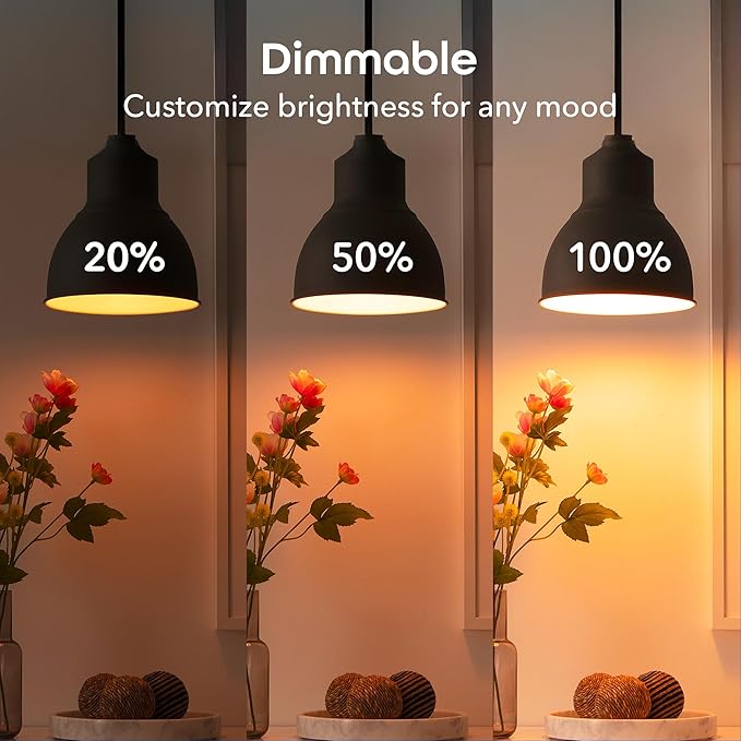 Geeni Smart Light Bulbs - Color Changing & Tunable White, Dimmable, Works with Alexa & Google Home, 2.4 GHz WiFi, A19, 800 lm, 4 Pack Geeni