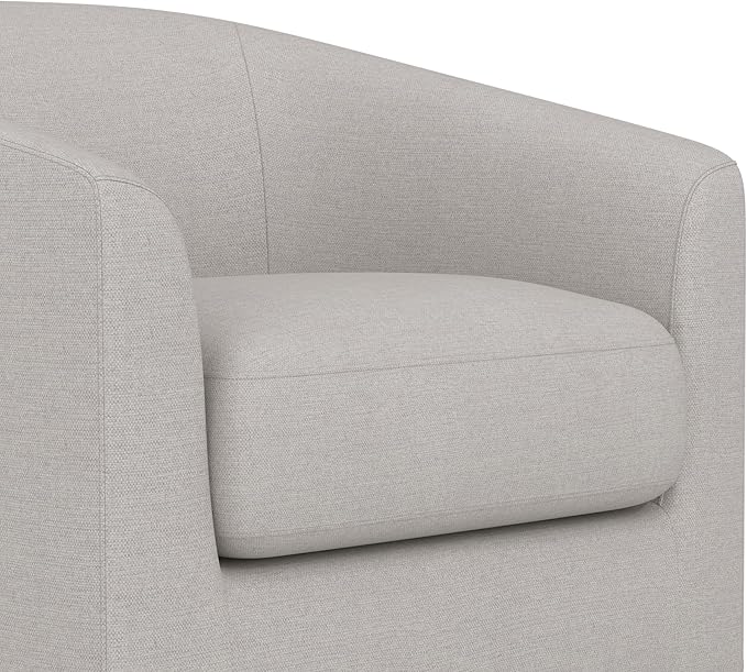 Sunny Heart Swivel Accent Chair, Fabric Swivel Barrel Chair, Swivel Club Chair with Wood Base, Modern Upholstered Armchair, Cozy Chairs for Living Room, Bedroom, Reading - LeafyLoom