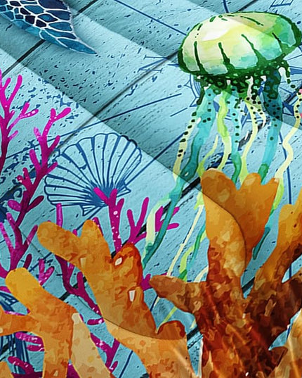 Datura home Sea Turtle Bedding Comforter Set Sea Turtle Ocean Beach Printed Pattern Bedding Set with 1 Comforter and 2 Pillowcases for Boys Bedroom All Season(Sea Turtle Queen), Queen 90x90inches - LeafyLoom