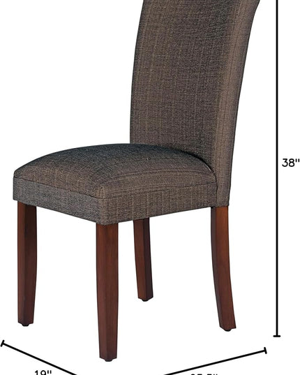 HomePop Parsons Classic Dining Chair, Single Pack,Textile, Crosshatch Brown - LeafyLoom