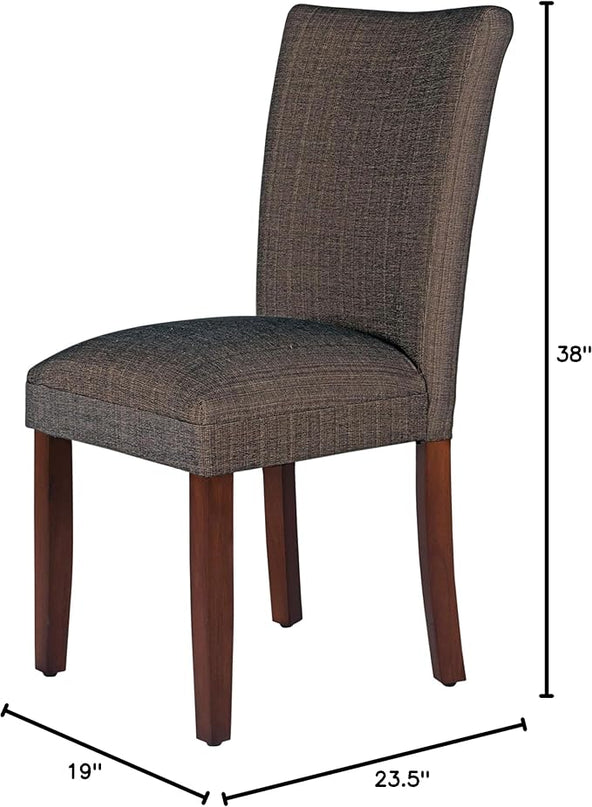 HomePop Parsons Classic Dining Chair, Single Pack,Textile, Crosshatch Brown - LeafyLoom